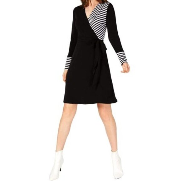 INC International Concepts Womens Striped Mixed-Media Dress Without Tie X-Large - Picture 1 of 1